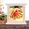 Stony Creek 7.5 Inch Cardinal W/ Holly Fireplace Christmas Lighted Glass Accent , Pre-Lit Electric Lights